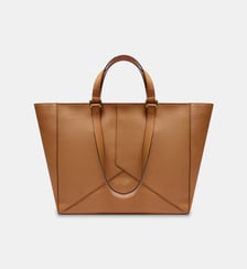  Sac cabas zippé M en cuir signature Lancel