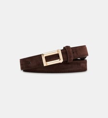 Ceinture fine en cuir suède Lancel