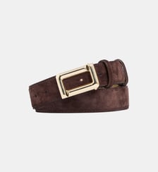 Ceinture en cuir suède boucle signature Lancel
