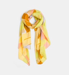 Foulard Le Bal Citrine motif graphique en coton Mapoesie