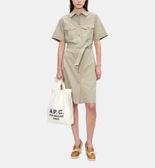Robe chemise Evy droite ceinturée coton A.P.C.
