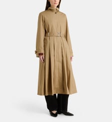 Trench mi long Sofia plissé déperlant coton bio Damson Madder