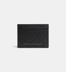 Porte-cartes avec signatures en cuir  Armani Exchange