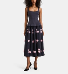 Robe midi corset petites fleurs relief  Stine Goya