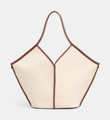 Sac cabas Calella cuir et toile coton Hereu