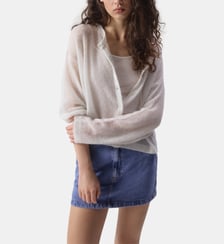 Gilet à col rond à teneur en laine et cachemire American Vintage