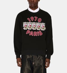 Sweat droit signature en coton Kenzo