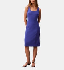 Robe droite sans manches mi-longue signature Calvin Klein