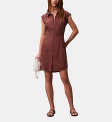 Robe droite courte en lin mélangé Calvin Klein