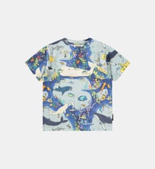 T-shirt droit Mc Pixel Monde Océan en coton imprimé Molo