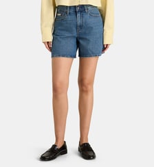 Short taille haute en denim de coton Calvin Klein