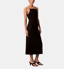Robe ajustée mi-longue sans manches col carré Calvin Klein