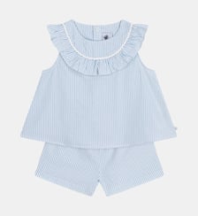 Ensemble blouse et short à rayures Petit Bateau