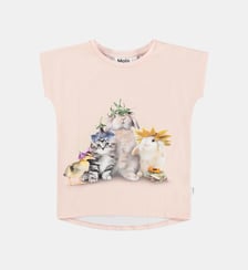 T-shirt coton organique stretch à imprimé animaux Molo