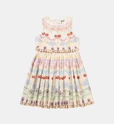 Robe plissée en coton imprimé Molo