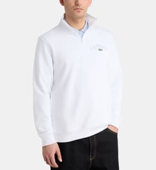 Sweat semi zippé signature en coton Lacoste