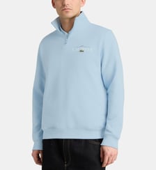 Sweat semi zippé signature en coton Lacoste