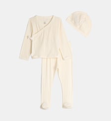 Ensemble 3 pièces maille pointelle coton Petit Bateau