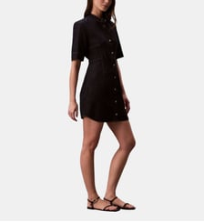 Robe chemise courte ajustée coton denim brut Calvin Klein