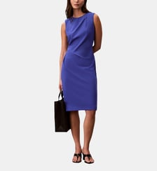 Robe droite sans manches mi-longue signature Calvin Klein