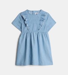 Robe denim avec volants Petit Bateau