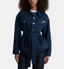 Veste droite à ceinture coton denim brut  Calvin Klein