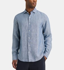Chemise droite rayée en lin Gant