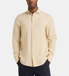 Chemise droite rayée en lin Gant