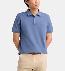 Polo droit signature en coton piqué stretch Gant