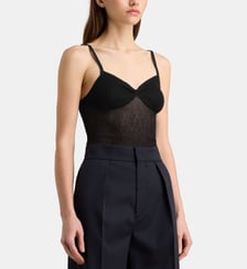 Top Cami slim à fines bretelles en coton Victoria Beckham