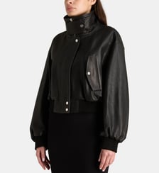 Blouson court Briar cuir Nour Hammour