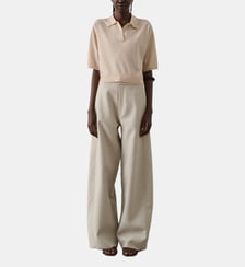 Pull Elton fin à manches courte col polo en laine Soeur
