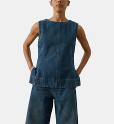 Top Chance sans manches en denim col rond Soeur