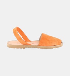 Sandales plates Avarca en daim Minorquines