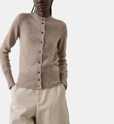 Cardigan Fugu droit ajusté en laine Soeur