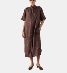 Robe fluide imprimé floral en soie Soeur