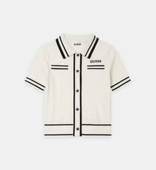 Gilet droit manches courtes maille torsadée Guess
