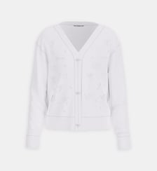 Gilet droit maille à motif ton sur ton Guess
