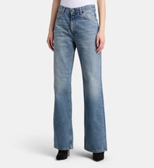 Jean Korea flare en coton effet délavé Haikure