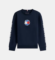 Sweat droit lettrage et drapeau Tommy Hilfiger