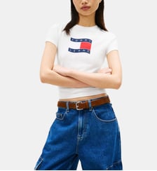 T-shirt droit signature Tommy Hilfiger