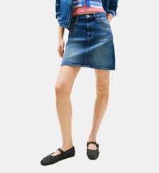 Jupe courte droite denim délavé Tommy Hilfiger