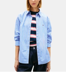 Chemise droite signature à rayures Tommy Hilfiger