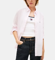 Chemise droite signature à rayures Tommy Hilfiger