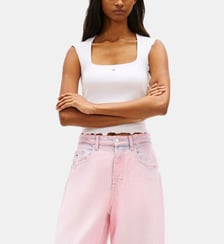 T-shirt droit sans manches signature Tommy Hilfiger