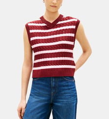 Pull droit sans manches signature Tommy Hilfiger