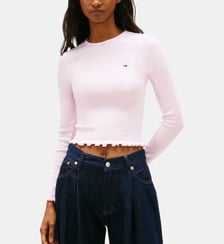 T-shirt ajusté crop signature Tommy Hilfiger
