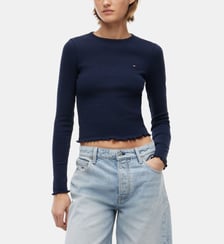 T-shirt ajusté crop signature Tommy Hilfiger
