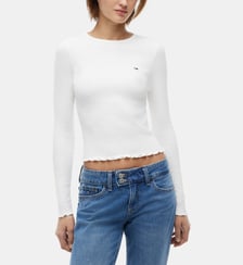 T-shirt ajusté crop signature Tommy Hilfiger