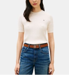 Pull droit maille torsadée Tommy Hilfiger